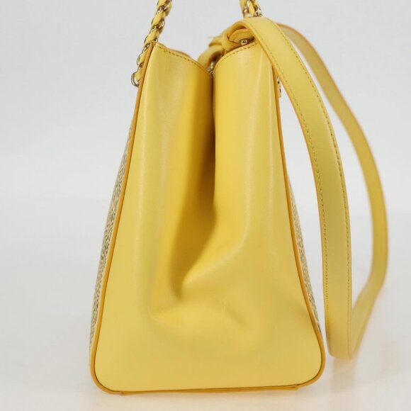 Salvatore Ferragamo Vala Chain Bag Leather 2way Yellow Gold Auth 132893V - Picture 5 of 16